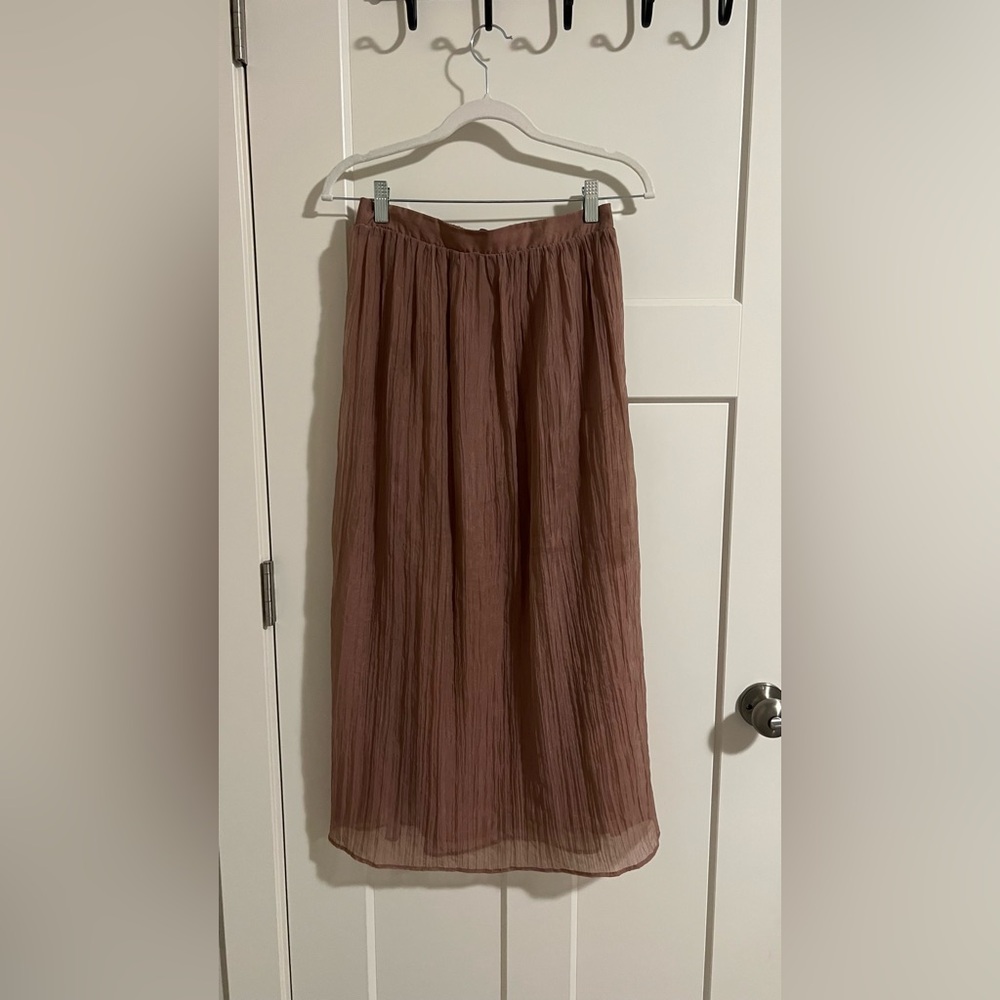 Zara Pink Pleated Maxi Skirt Resort Wear